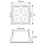 Foco empotrar LED fijo Cuadrado 70x70mm PUNT 10W UGR15